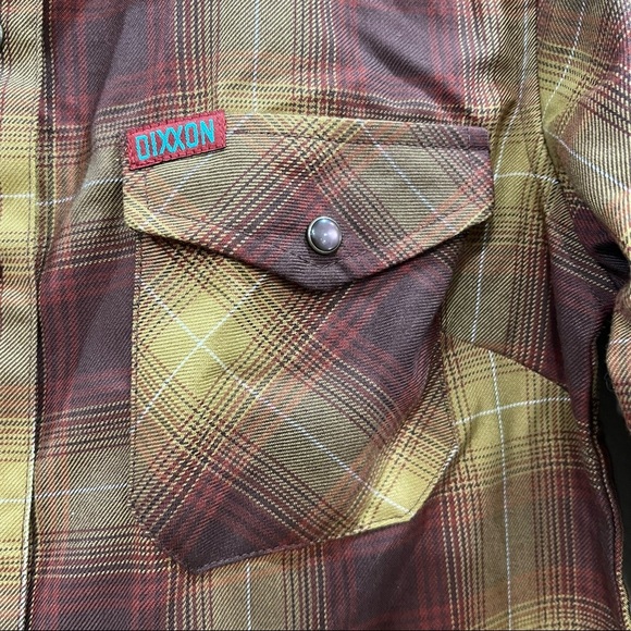 Dixxon Flannel Pearl Snap Goldfield Plaid Long Sleeve Women's Sz M Western Boho - Picture 2 of 12